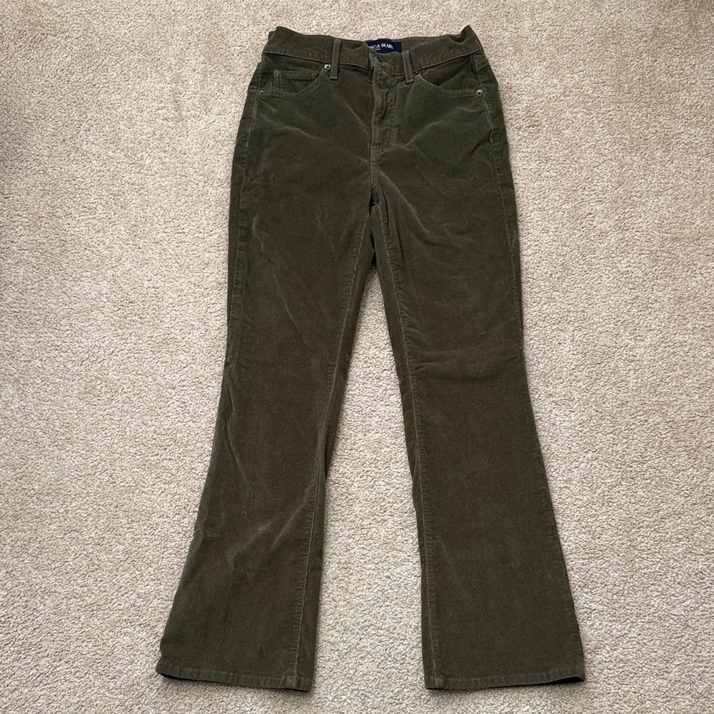 Veronica Beard The Cameron High Rise Bootcut Army Green Corduroy Pants Size 27 - Picture 4 of 12
